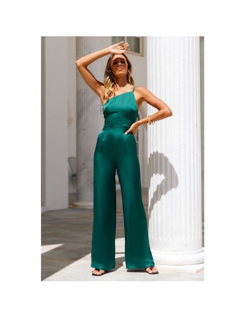 HELLO MOLLY Emerald Green Wide-Leg Jumpsuit